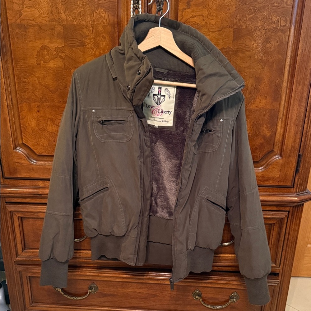 Liberty Women’s Dark Brown Bomber Jacket - Medium